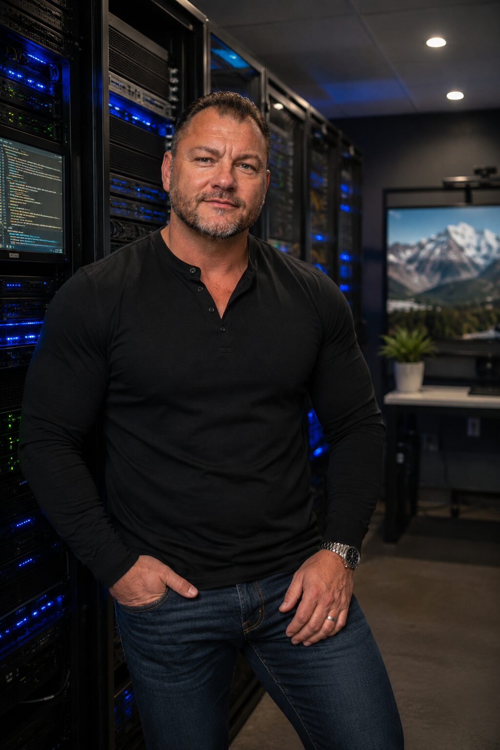 mccoy server room black henley