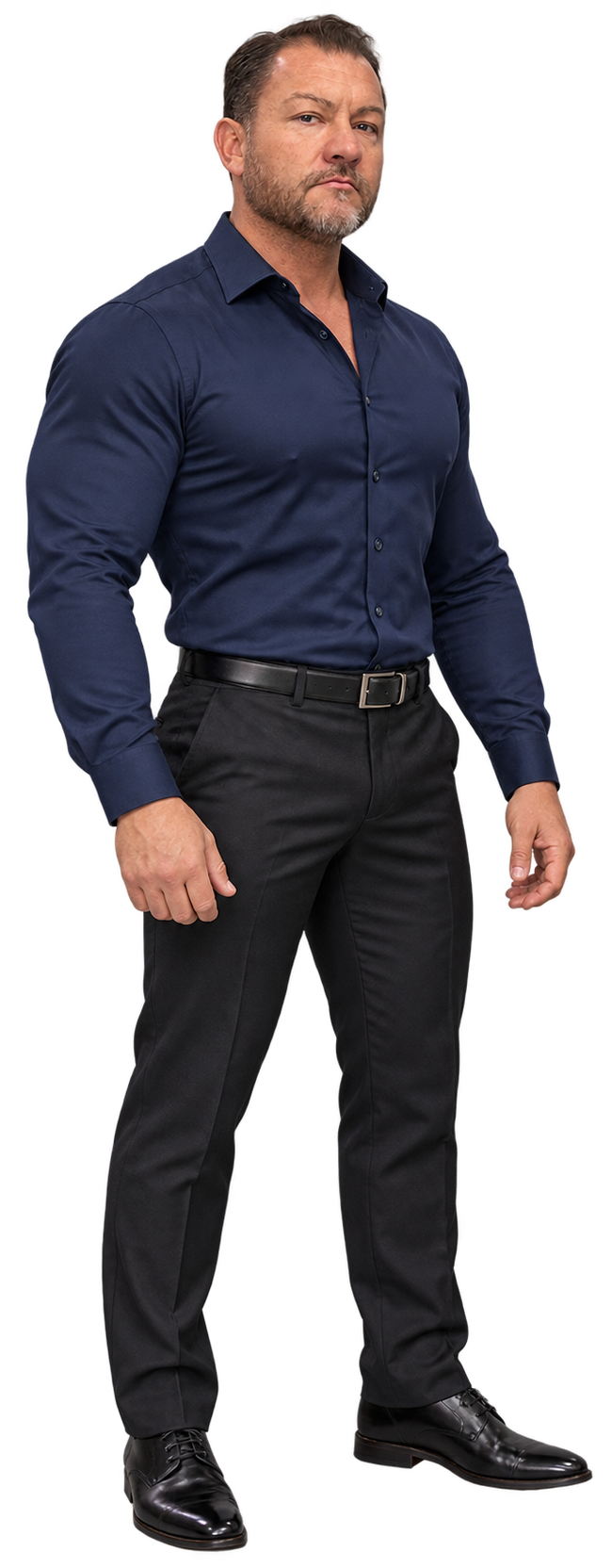 M. Curtis McCoy Dark Blue Button Up Shirt e1789401508535